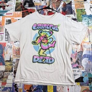 Grateful Dead Liquid Blue Dancing‎ Bear Tie Dye T Shirt Adult L Large